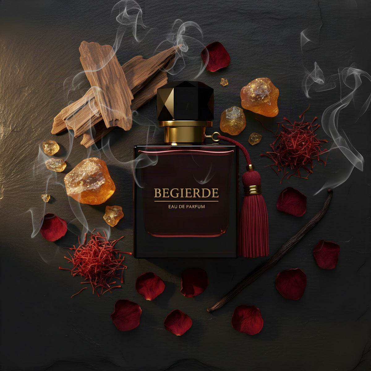 BEGIERDE Duftnoten: Oud, Amber, Safran, Vanille